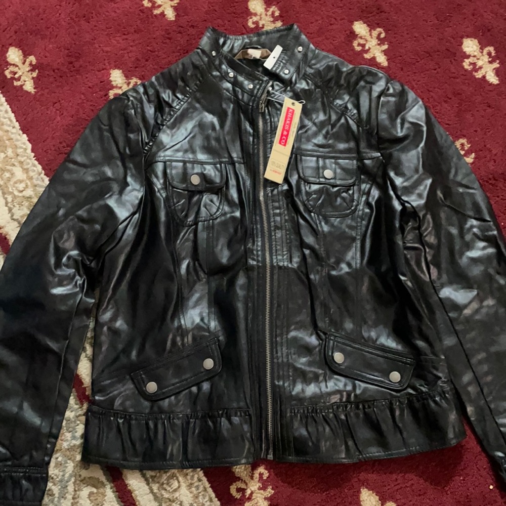 Brand new black leather jacket